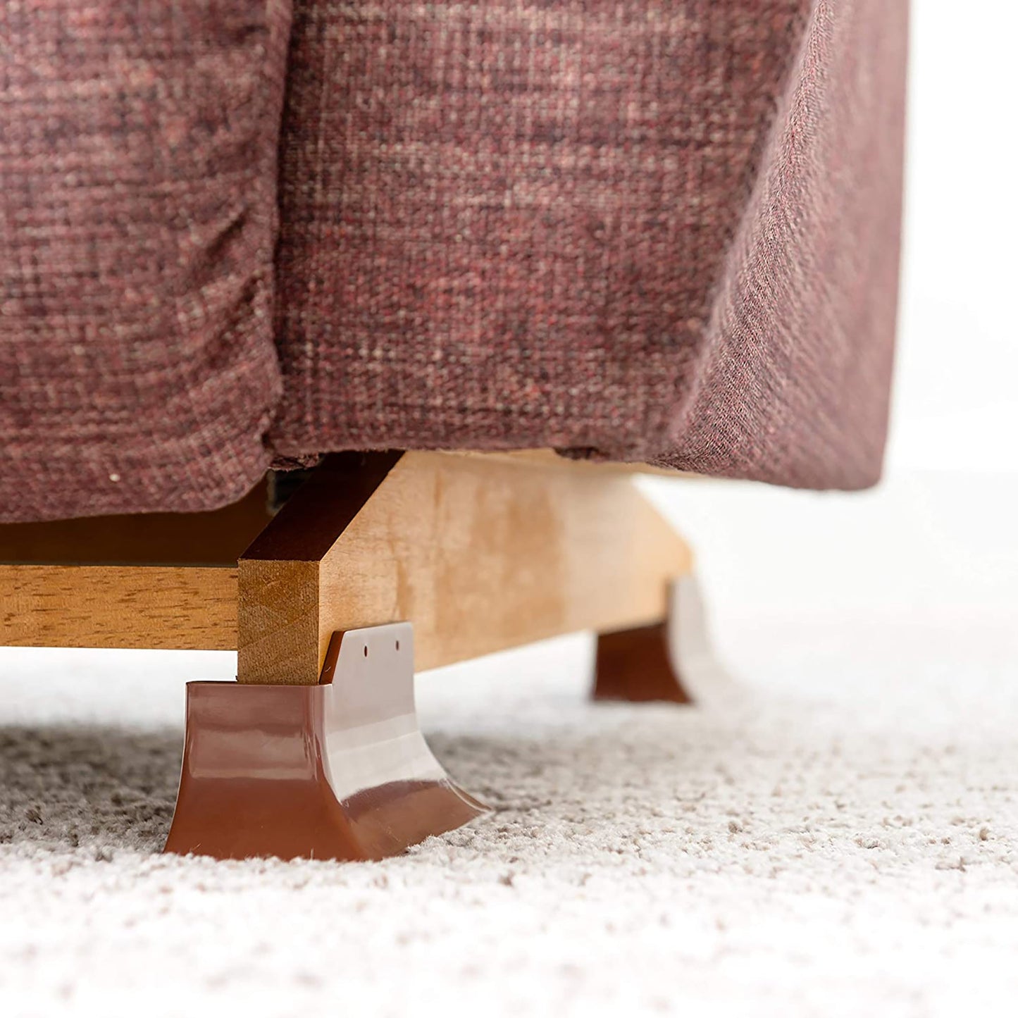 Recliner Risers Adaptable Slip Resistant Easy Chair Lift Set of 4 -Brown