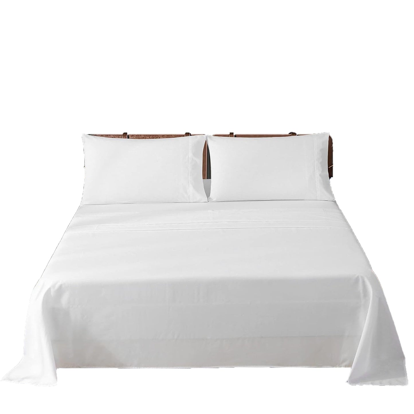 300 Thread Count Sheet Set 50% Cotton 50% Polyester Bed Sheet Set - White