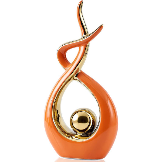 Modern Art Ceramic Statue Table Centerpiece Decorations Home Decor - Orange