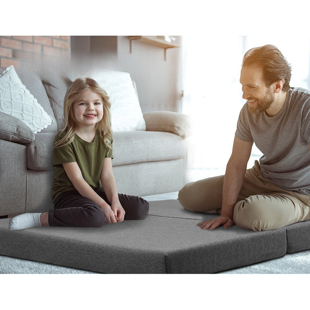 Bedding Foldable Foam Mattress Portable Mat Double - Dark Grey