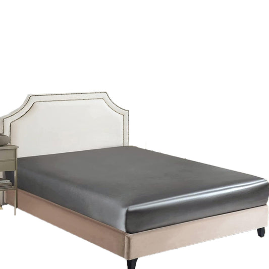 2000 TC Silk Satin Ultra Soft Deep Pocket Fitted Sheet - Grey