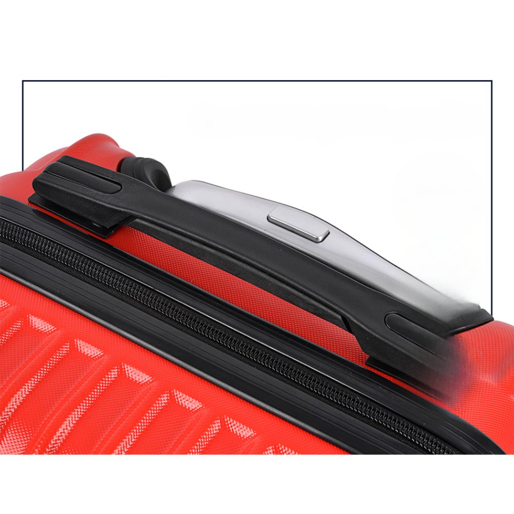 2pc Luggage Trolley Suitcase Sets Travel TSA Hard Case Red