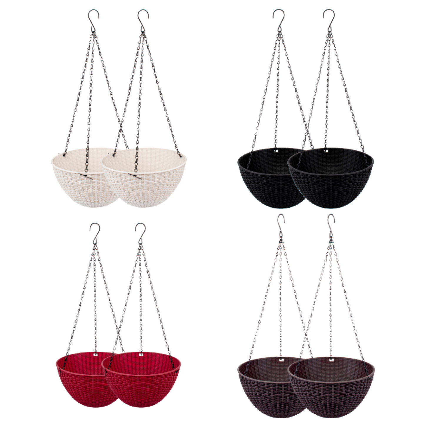 2pcs Stylish Unique Garden Hanging Planters Various Colours 13 x 25 cm