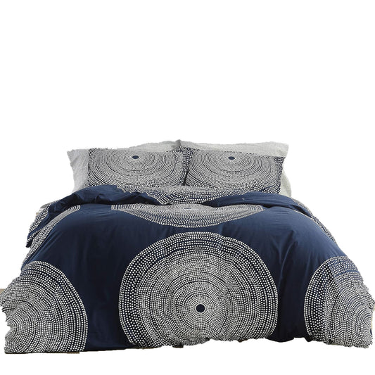 Smooth and Lightweight Cotton Percale Bed Sheet Set - Fokus Navy