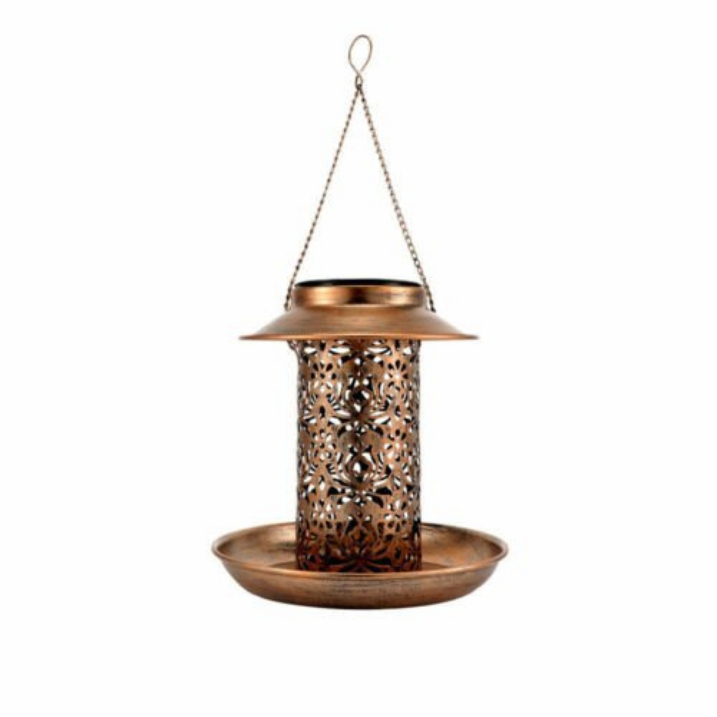 Solar Powered Bird Feeder with Light Outdoor Hanging Solar Lamp