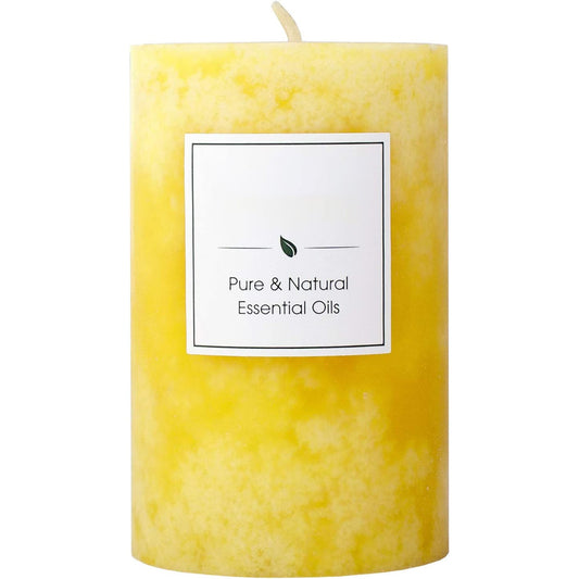 Soy Aromatherapy Scented Pillar Candle Ambiance Orange and Lemongrass 2.5 Inch x 4 Inch