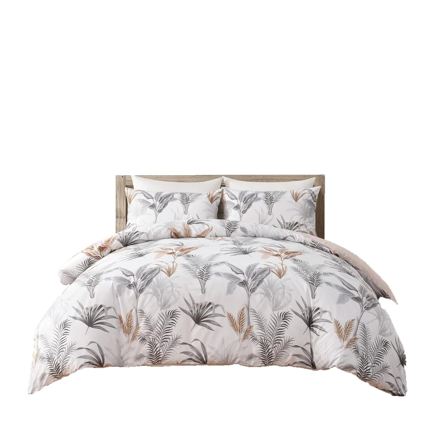 Soft Microfibre Bedding Quilt Cover Set - White Floral