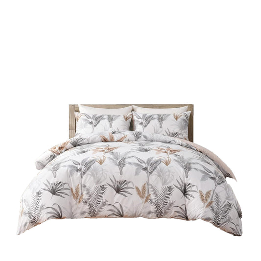 Soft Microfibre Bedding Quilt Cover Set - White Floral