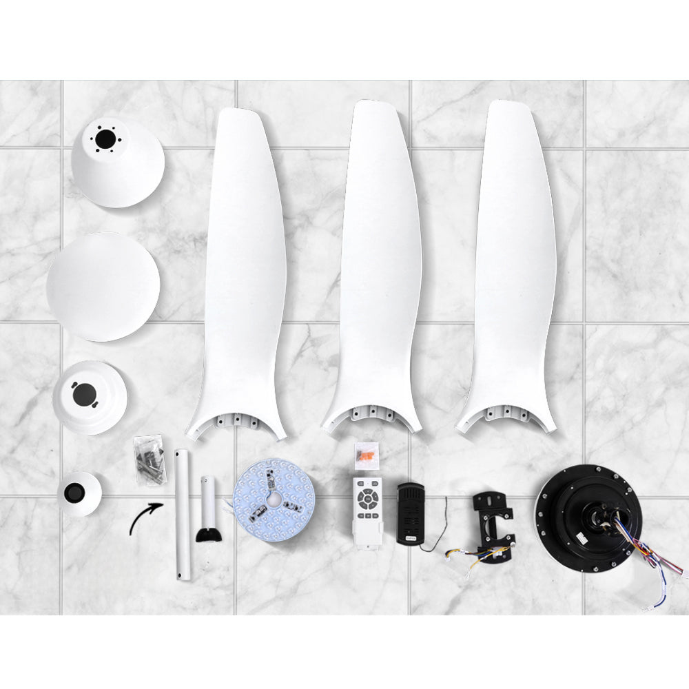 64'' DC Motor Ceiling Fan With Light LED Remote Control Fans 3 Blades