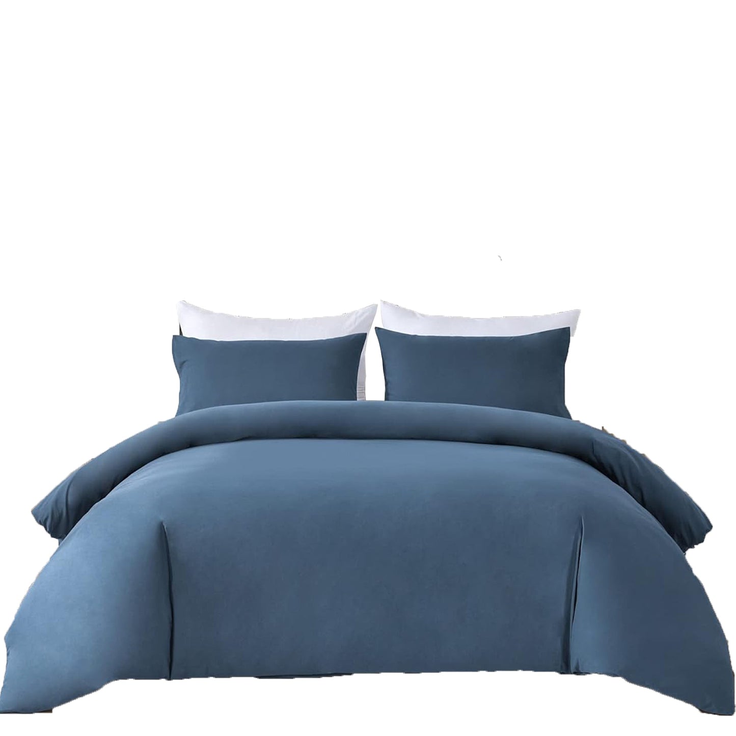 Ultra Soft 100% Washed Cloth Cotton Quilt Cover Set - Navy Blue