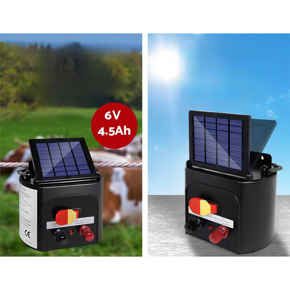 Solar Powered Electric Fence Energiser Set Energizer with Tape 0.15j - 5km