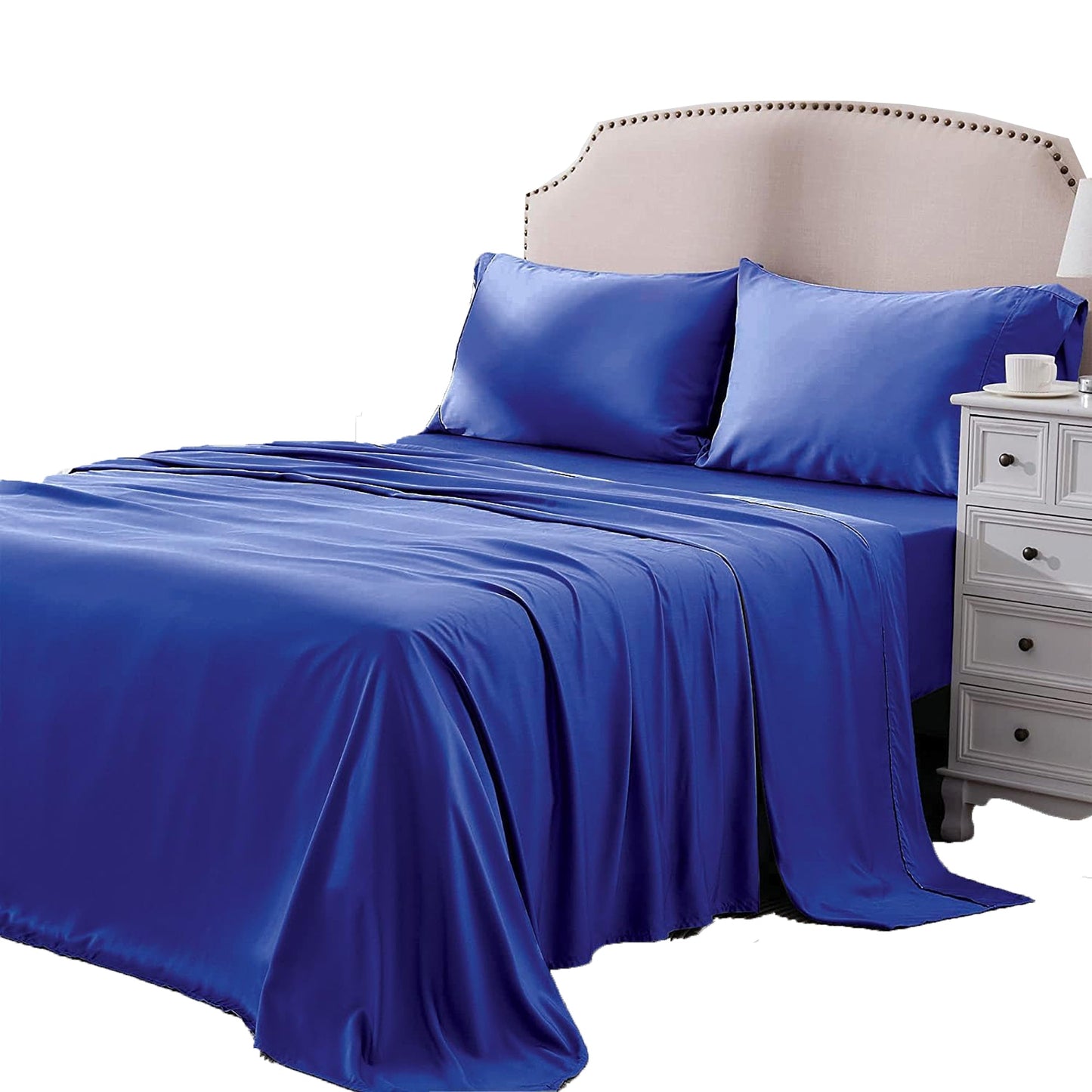 2000TC Breathable Microfibre Deep Pocket Bed Sheet Set - Royal Blue