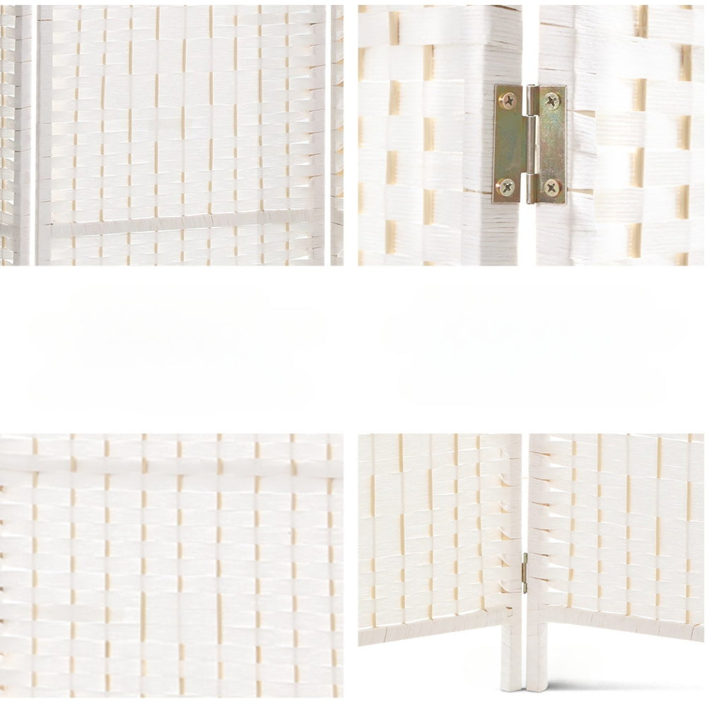 4 Panel Room Divider Screen Privacy Timber Foldable Dividers Stand White