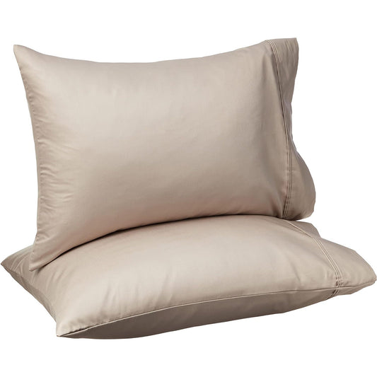 400 Thread Count Cotton Pillow Cases - Stone Grey