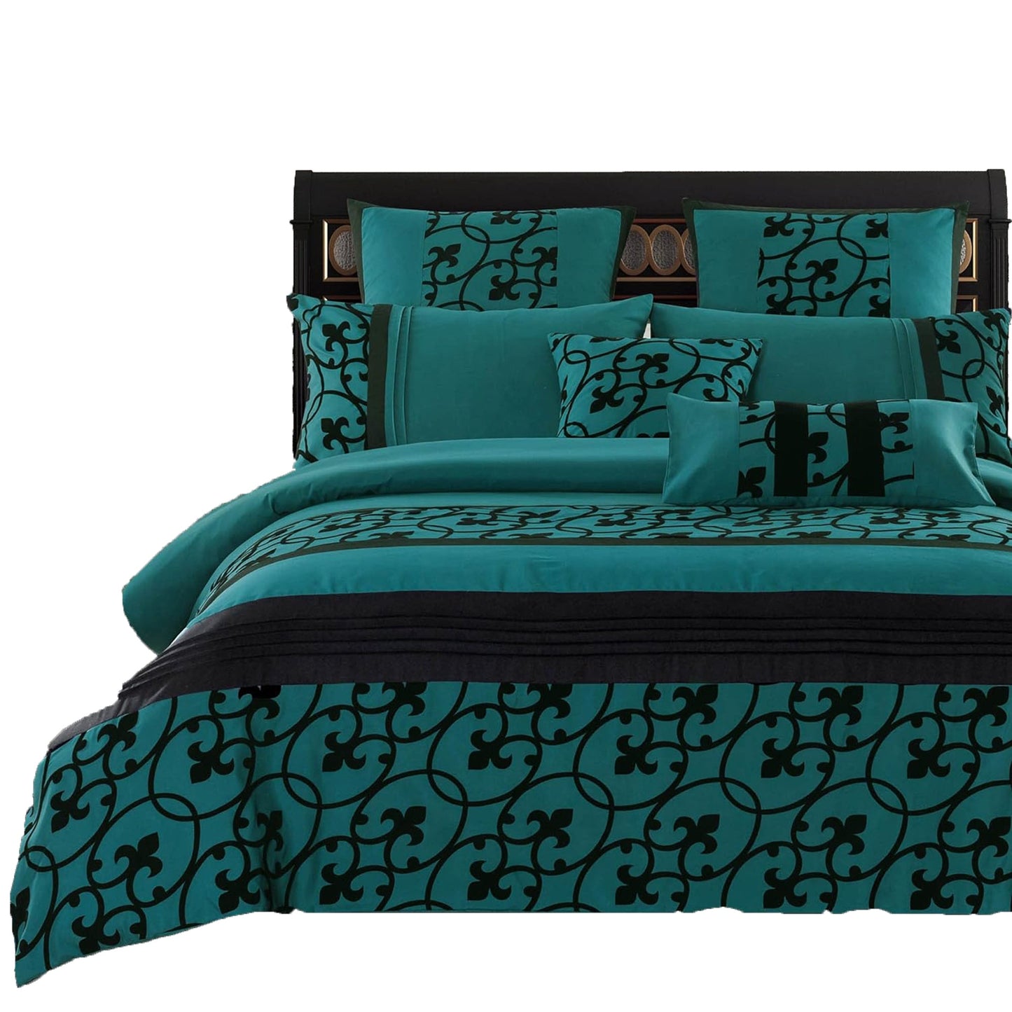 Luxurious Microfibre Quilt Cover Set - Teal Green
