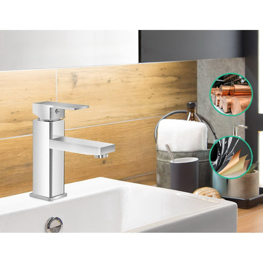 Basin Mixer Tap Faucet Bathroom Vanity Counter Top WELS Standard Brass Silver