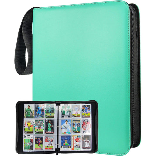 9-Pocket Pages Sleeves Card Binder Protector for PKMN Trading Cards 900 Pockets Card - Teal