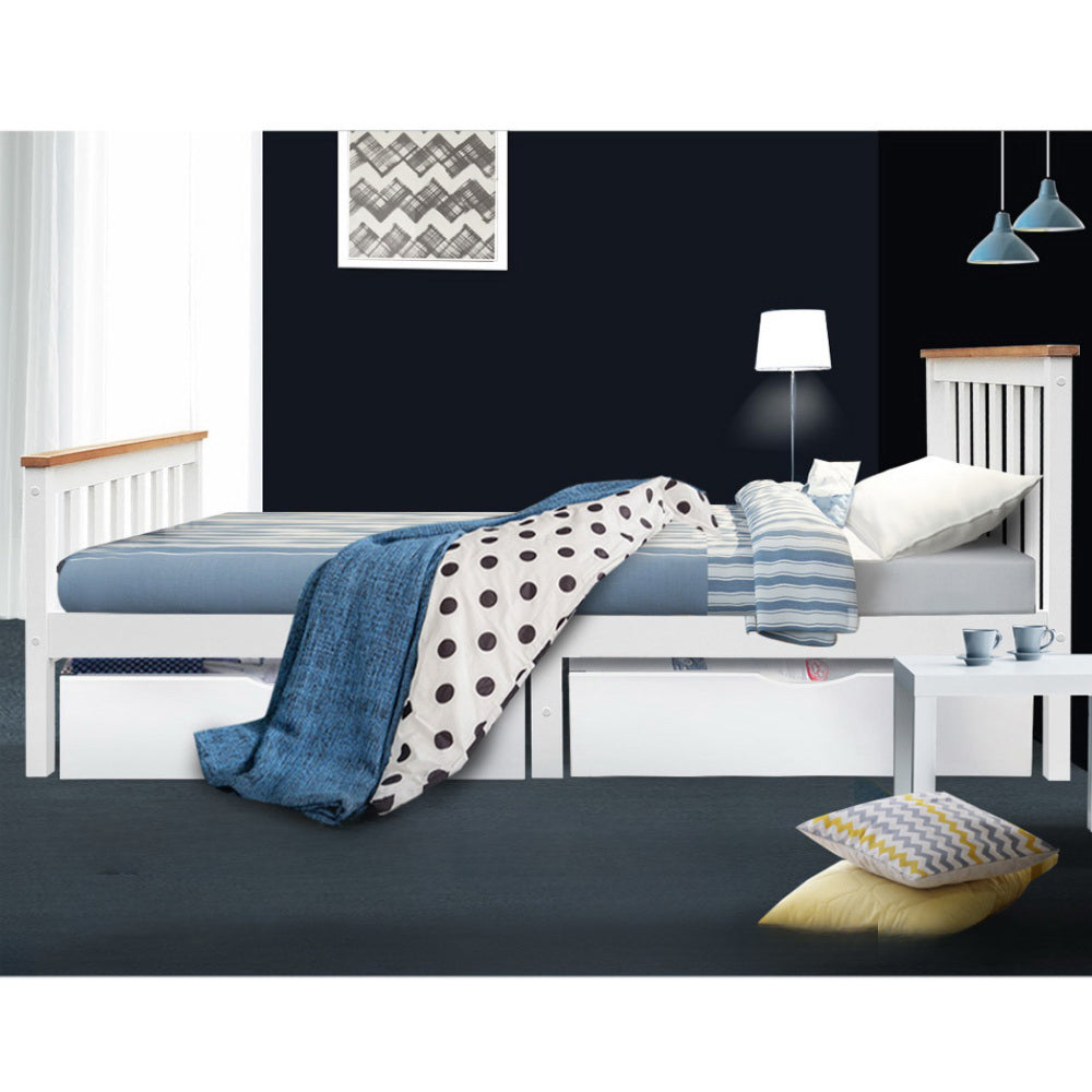 Single Wooden Bed Frame Bedroom Furniture Kids