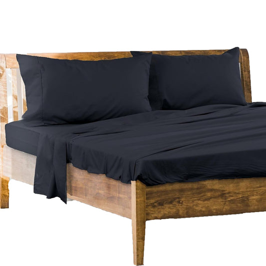 1000 Thread Count Cotton Rich Bedding Sheet Set with Pillowcases - Navy