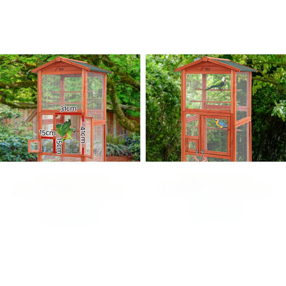 Bird Cage Wooden Pet Aviary Large Carrier Travel Canary - XL