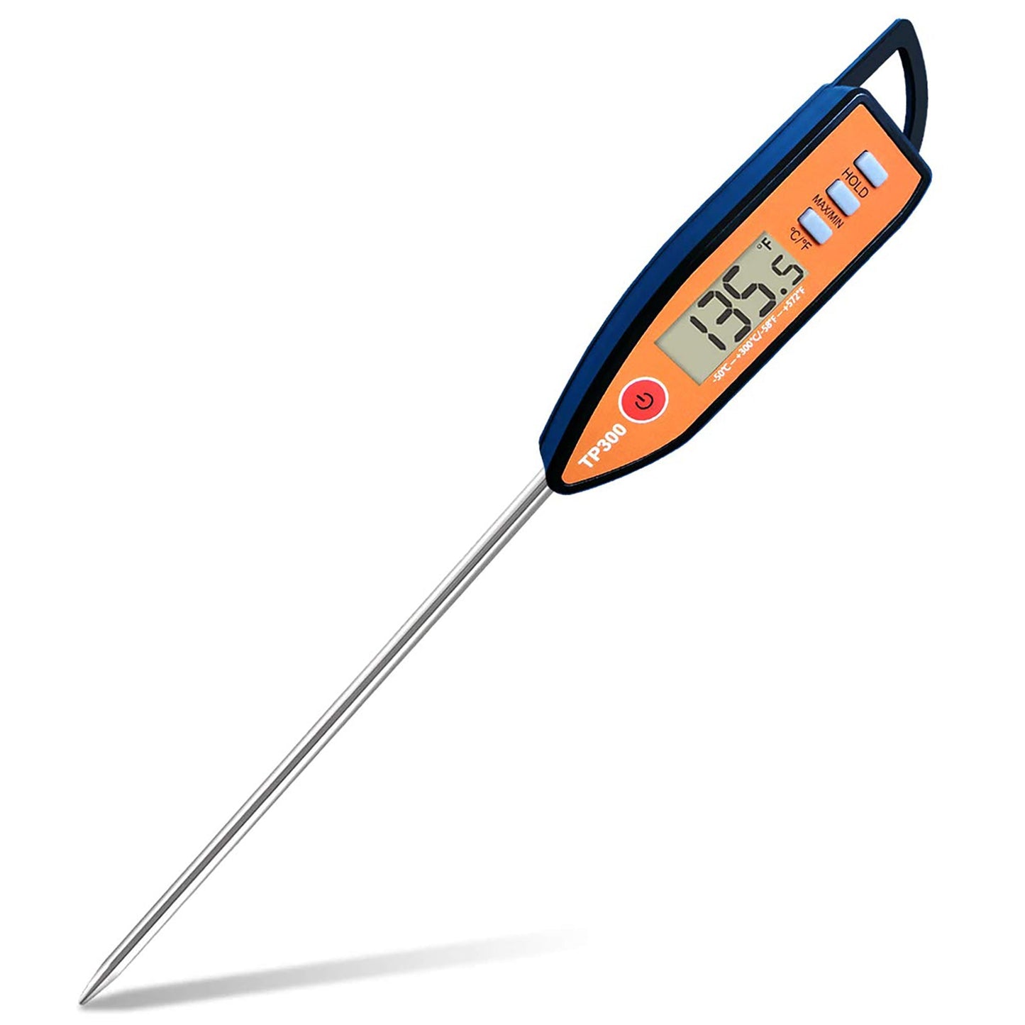 Fast Reading Digital Food Thermometer for Baking Meat Grilling Roasting - Orange