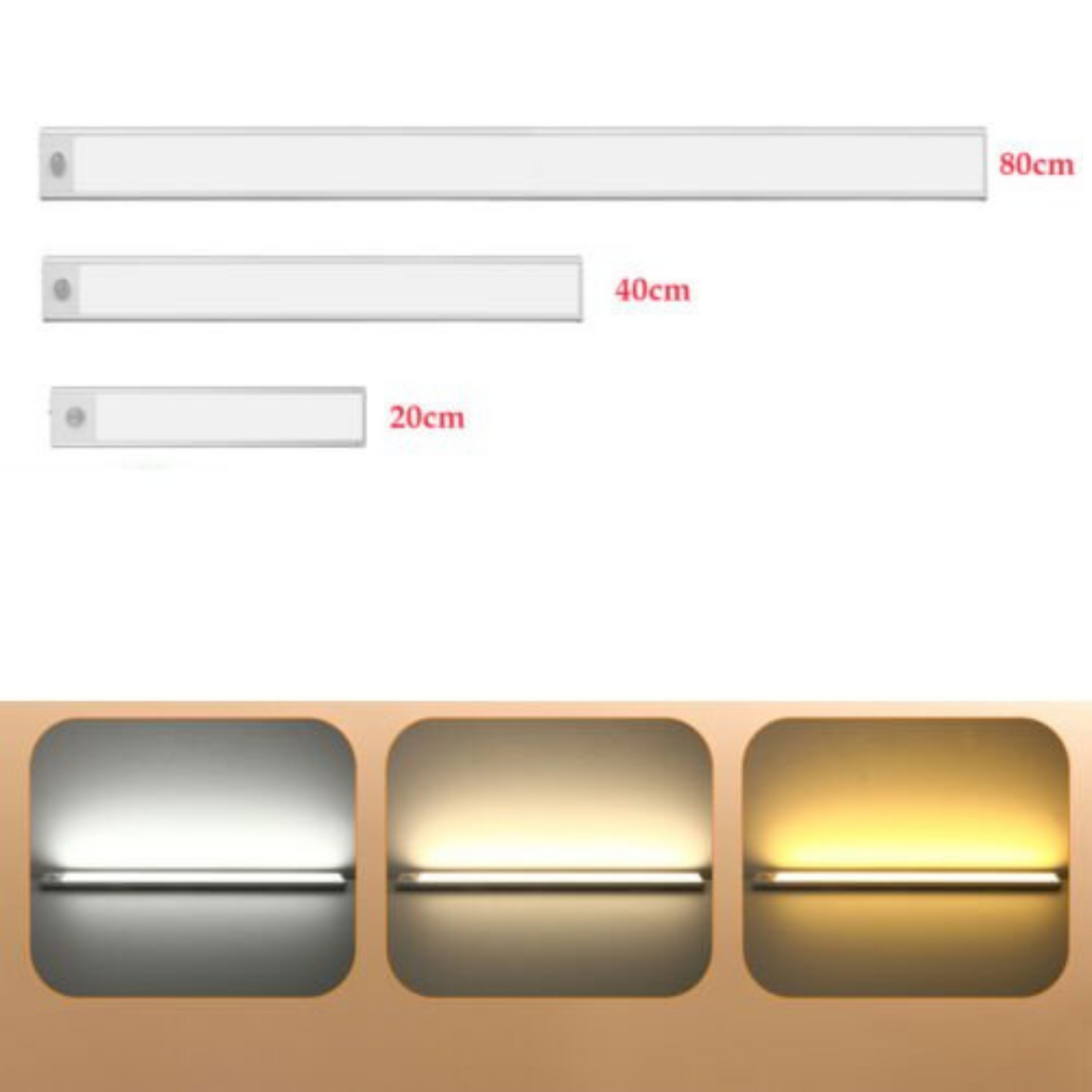 Wireless LED Motion Sensor Under Cabinet Light Kitchen Counter Night Lamp
