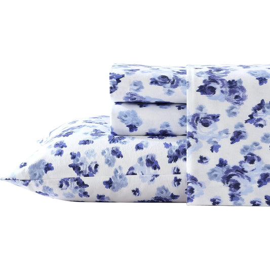 Soft Brushed Cotton Flannel Bedding Sheet Set - Emelisa Blue