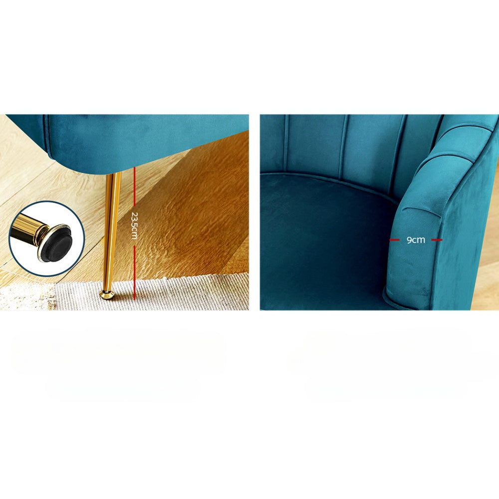 Armchair Lounge Chair Accent Armchairs Sofa Chairs Velvet Navy Blue Couch