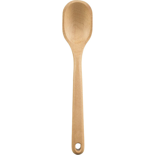 Solid Beechwood Medium Wooden Kitchen Spoon - Brown