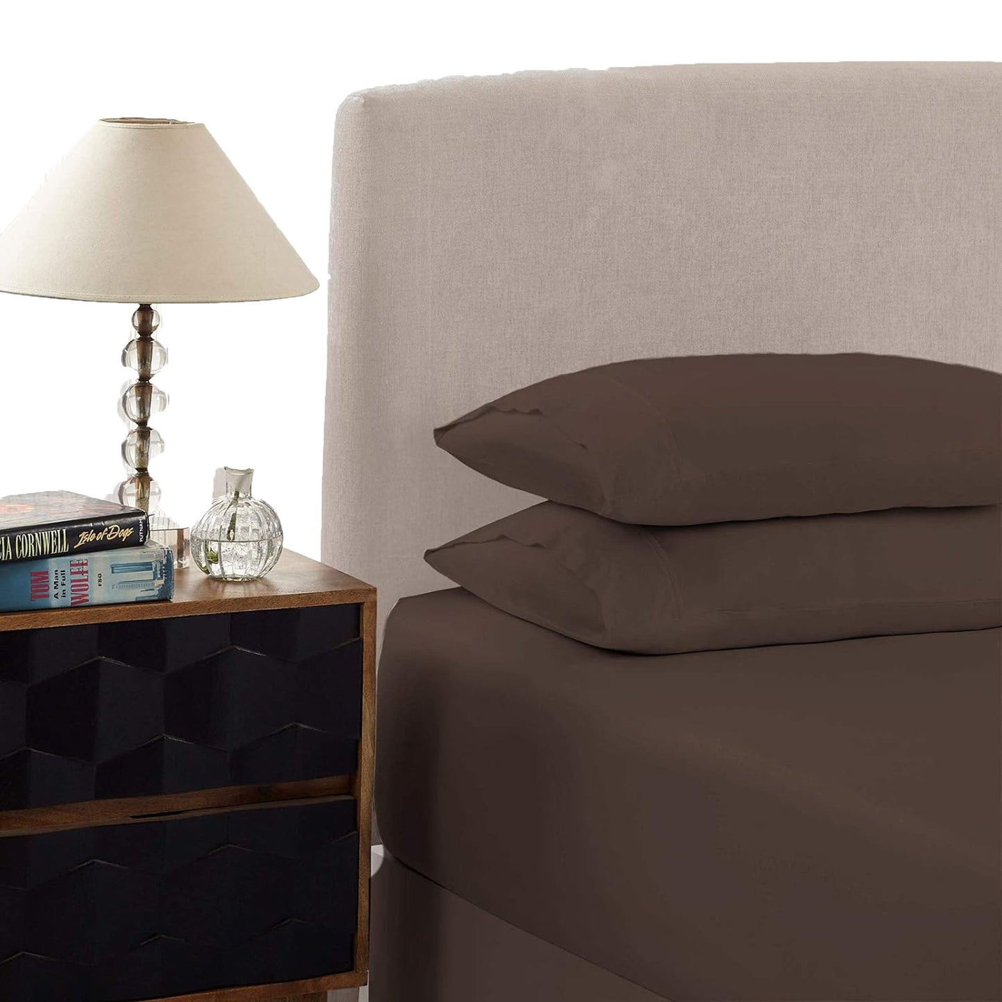 1500TC Cotton Blend Breathable Luxurious Ultra Soft Bed Sheet Set - Dusk Grey