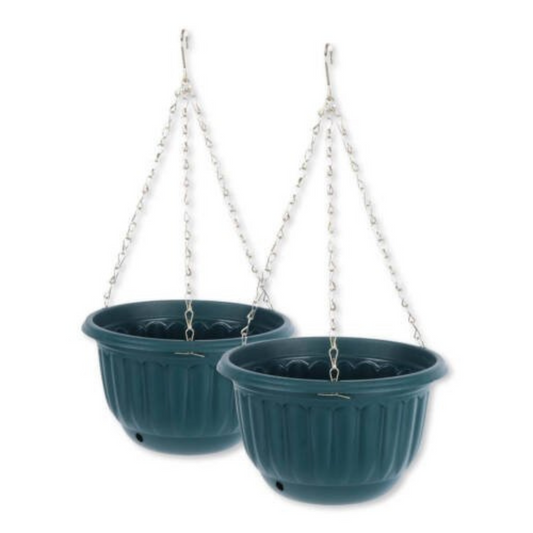 2pcs Stylish Lightweight Garden Hanging Green Planter Pots 25cm