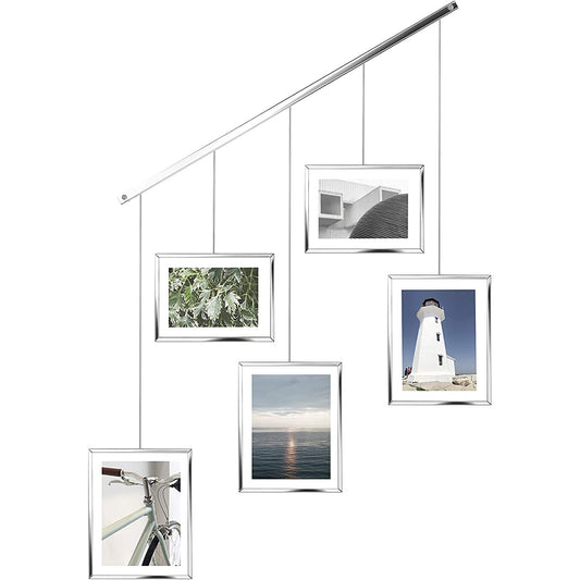 Adjustable Picture Frame Gallery Collage Set for Artwork and More - Chrome