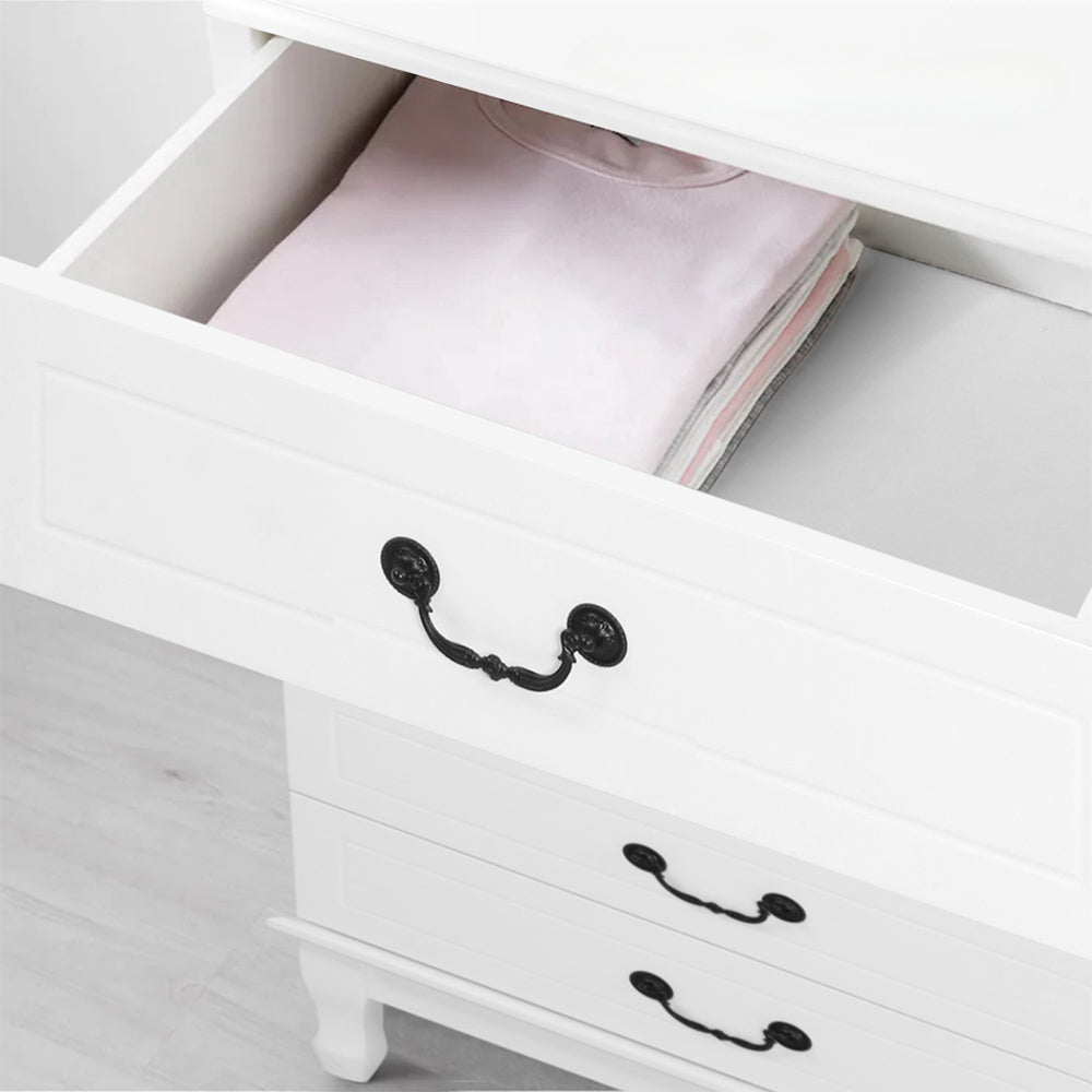 Chest of Drawers Dresser Table Lowboy Storage Cabinet White KUBI Bedroom