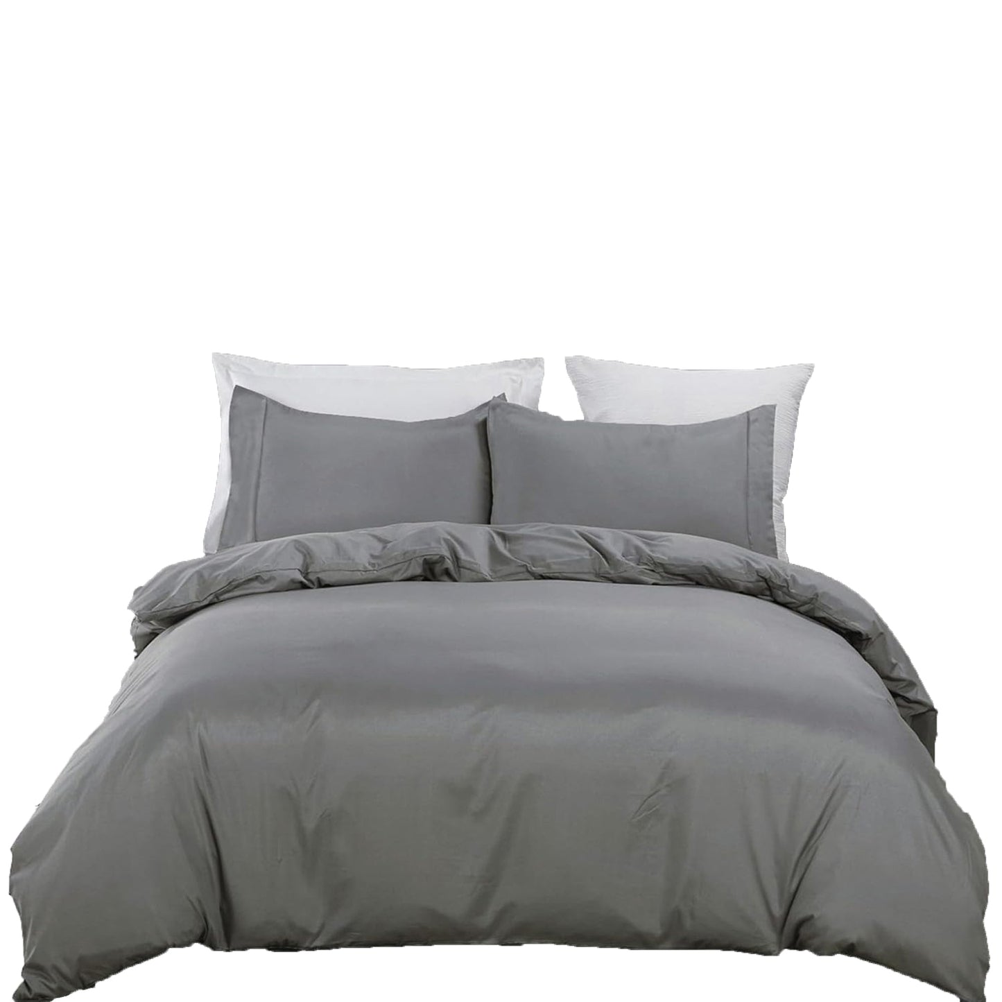2000TC Ultra Soft Microfiber Zipper Closure Quilt Cover Set - Grey