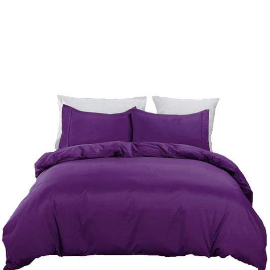 2000TC Ultra Soft Microfiber Zipper Closure Quilt Cover Set - Purple