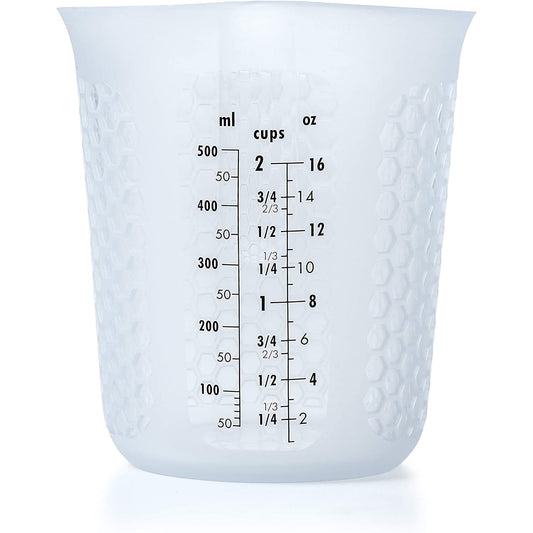 Silicone Clear Squeeze and Pour Measuring Cup 500 ML - White