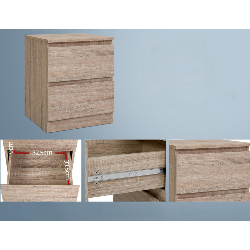 Bedside Tables Drawers Side Table Bedroom Furniture Nightstand Wood Lamp
