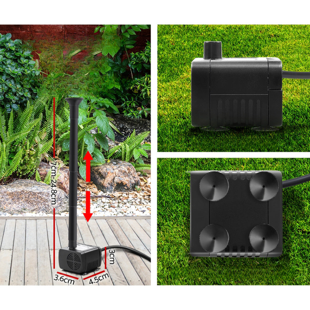 Solar Pond Pump Powered Garden Bird Bath Submersible Kit Panel Outdoor 6 FT