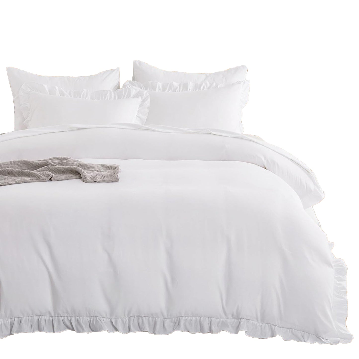 1000TC Ultra Soft Microfiber Duvet Doona Cover Quilt Cover Set - White