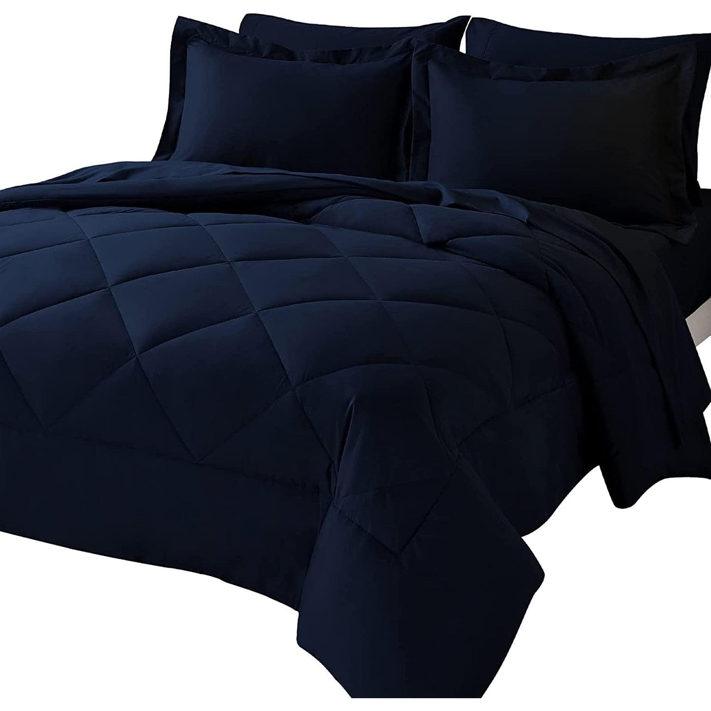 Warm and Cooling Microfibre Comforter Bedding Set - Navy