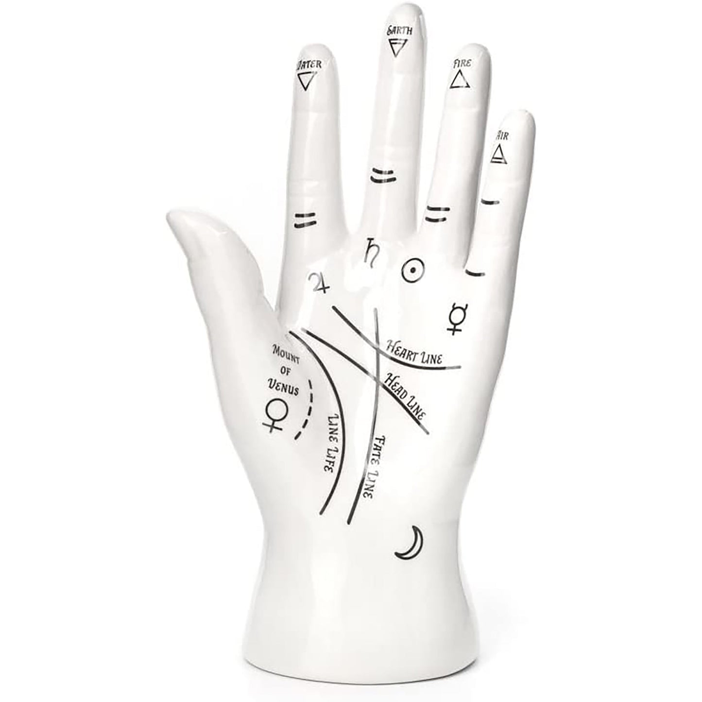 Palm Reader Jewelry Stand for Rings Necklace Bracelet - White