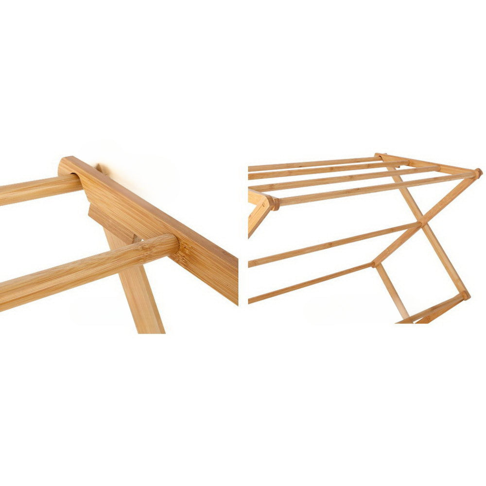Clothes Rack Airer Foldable Bamboo Drying Laundry Dryer Garment Hanger