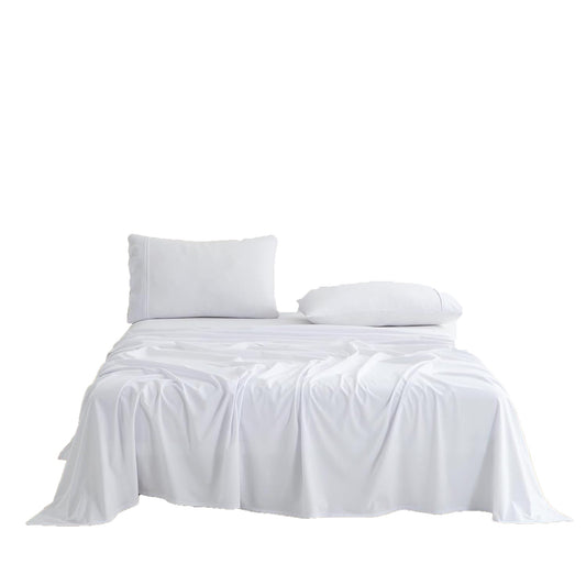 130 GSM Flannelette Soft Luxurious Micro Flannel Bed Sheet Set - White