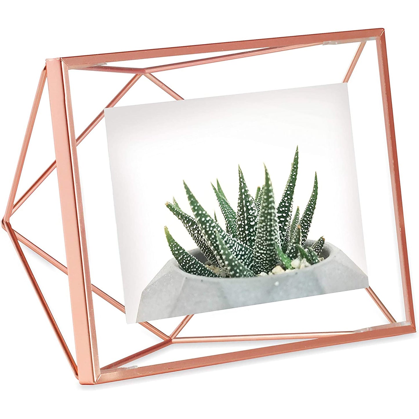 Geometric Prisma Picture Frame Photo Display for Desk Wall  4x6 Inch - Copper