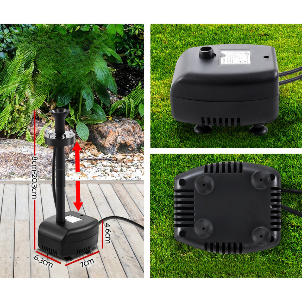 Solar Pond Pump Outdoor Garden Submersible Water Pumps with Battery Kit 4 FT