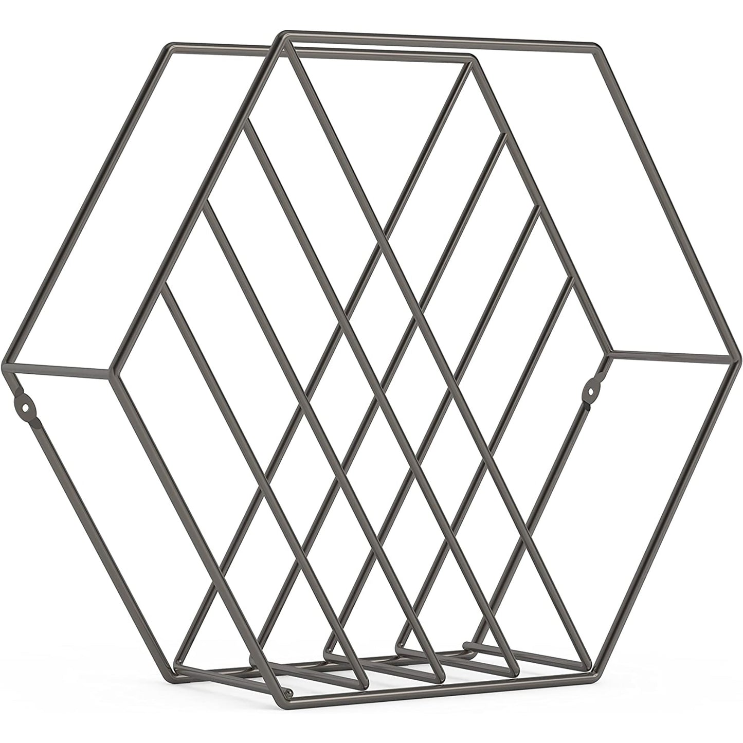 1 Titanium Furniture Rack Storage for Magazine and Vinyl Record - Grey