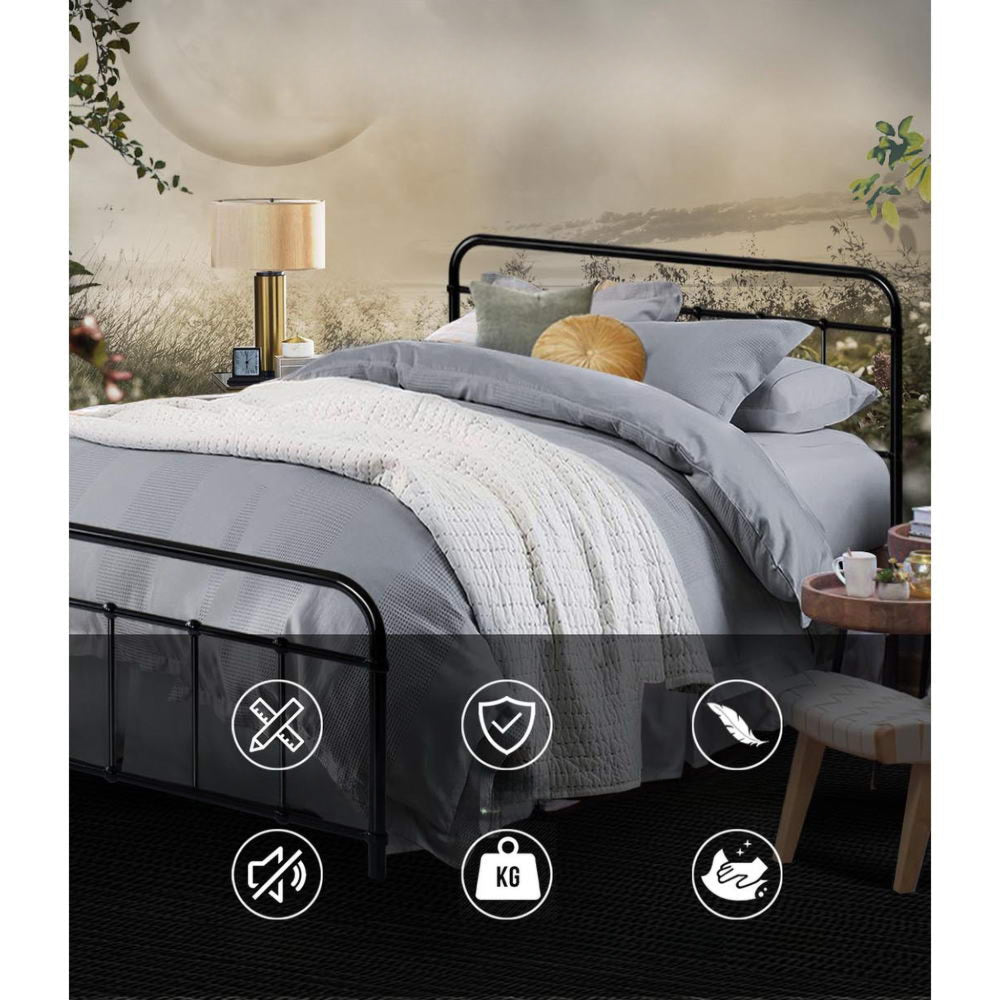 Metal Bed Frame - Queen (Black)
