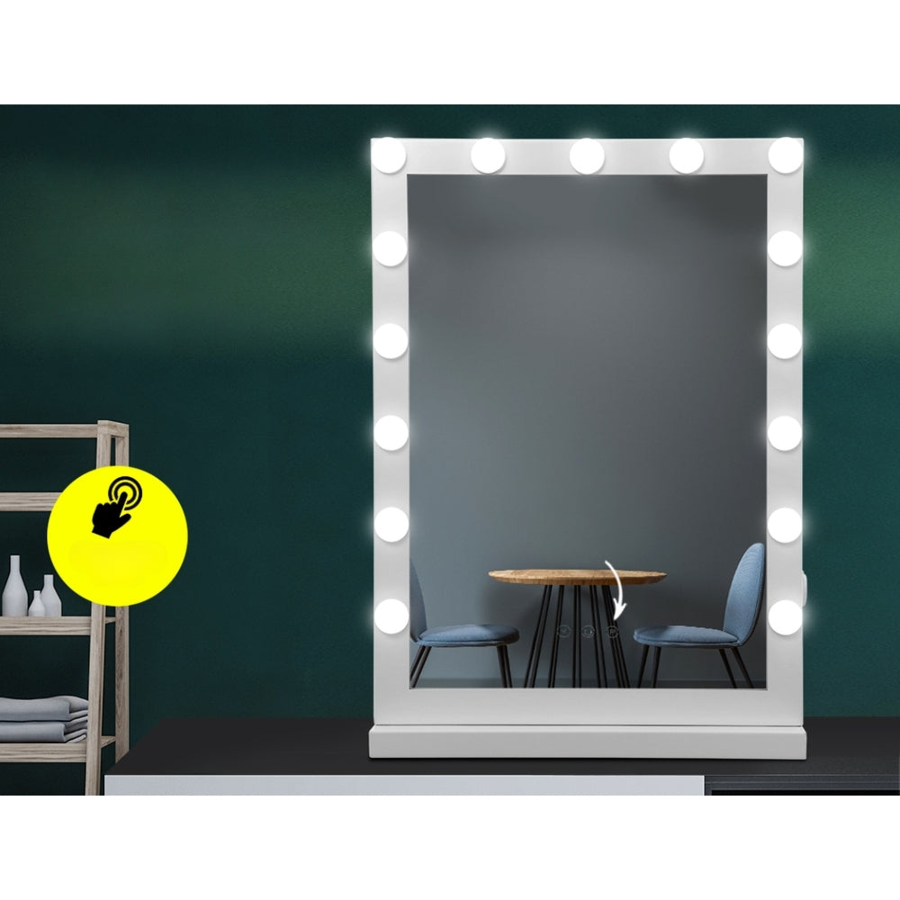 Hollywood Makeup Mirror with Light Vanity Stand - 15 LED Bulbs