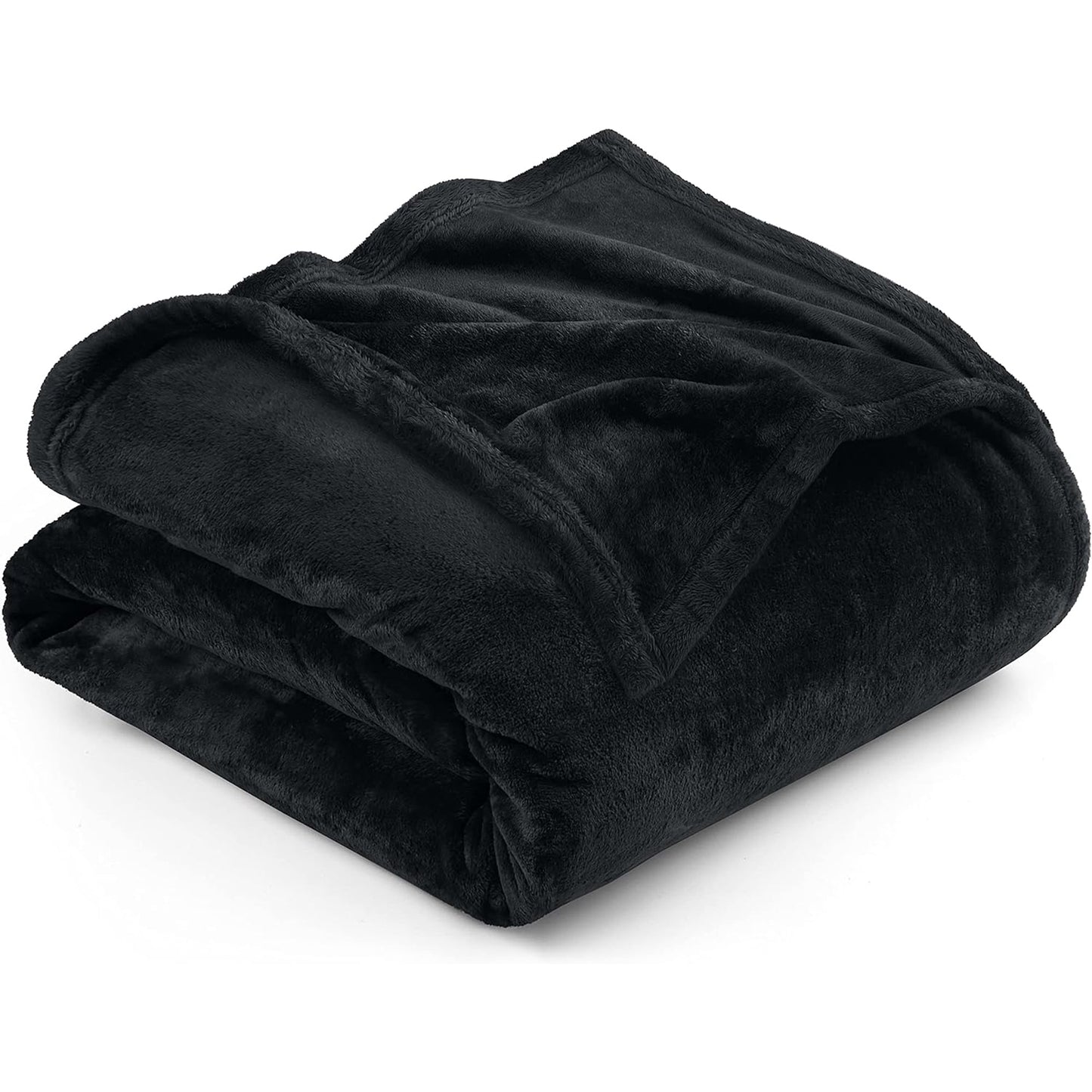 300GSM Microfibre Anti-Static Fuzzy Soft Fleece Blanket - Black