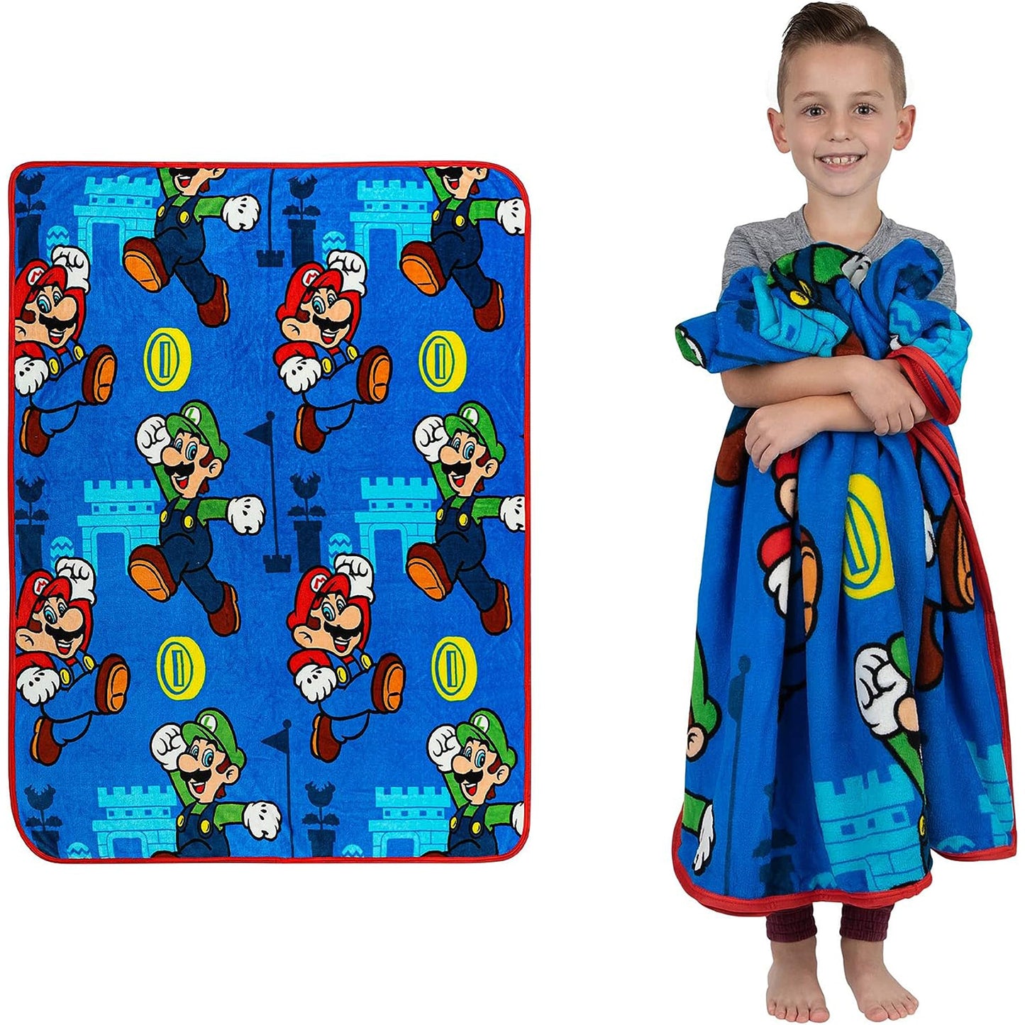 Bedding Super Soft Plush Throw Blanket - Mario